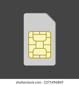 Mobile SIM-Karte auf grauem Hintergrund, Kommunikationsgerät,