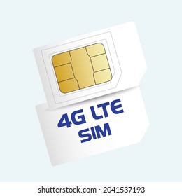 Mobile sim card realistic vector illustration