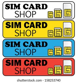 Mobile sim card types set in vector