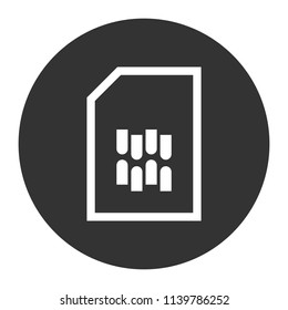 Mobile sim card vector icon. Vector flat sign. Gray background.
