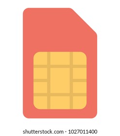 
Mobile sim, flat icon design of connection sim
