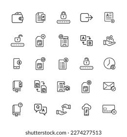 Mobile sim registration vector icons