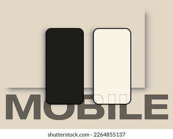 Mobile Simple Design, iPhone Device Mockup in Minimalistic Design, Phone Template