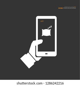 mobile with sleeping icon.Hotel application concept.vector illustration.