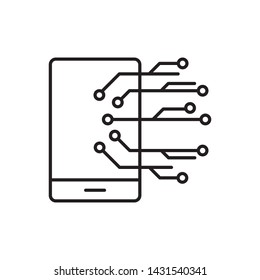 Mobile, smart icon - Vector. Artificial intelligence