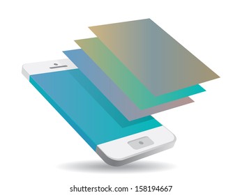 Teléfono móvil inteligente con pantalla táctil azul