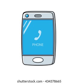 Mobile smart phone isolated.