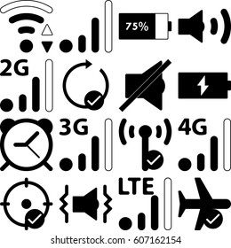 Mobile Smart Phone Settings Vector Icon Collection