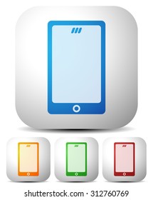 Mobile, smart phone vector icon. Set of 4 colors to match your design.