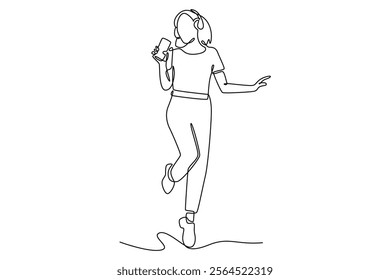 Mobile smart phones Concept. Single line draw design vector graphic illustration.	