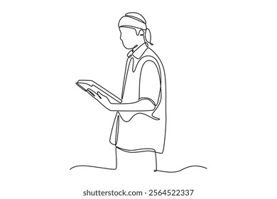 Mobile smart phones Concept. Single line draw design vector graphic illustration.	