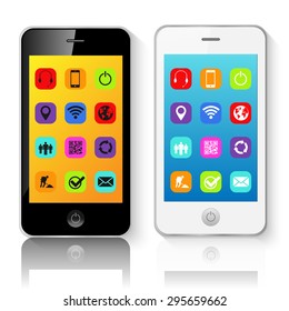 Mobile Smart Phones Vector Illustration