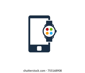 Mobile Smart Watch Icon Logo Design Element