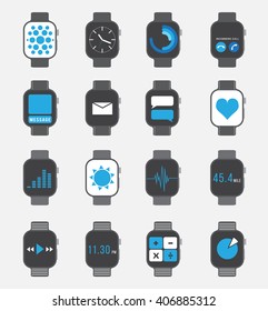 mobile , smart watch icon set  , vector