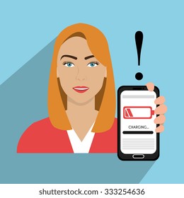 Mobile smartphone battery graphic design, vector illustration eps10
