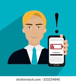 Mobile smartphone battery graphic design, vector illustration eps10