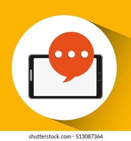 mobile smartphone bubble speech icon vector illustration eps 10