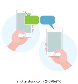 Mobile smartphone communication flat icons