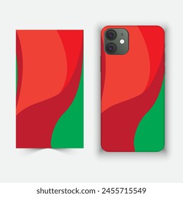 Mobile and smartphone cover and cage design with multiple color and design against white background 