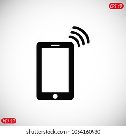 mobile smartphone icon, stock vector illustration flat design style