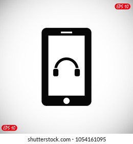 mobile smartphone icon, stock vector illustration flat design style