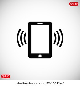 mobile smartphone icon, stock vector illustration flat design style