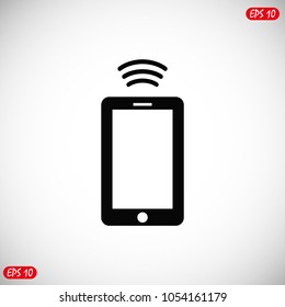 mobile smartphone icon, stock vector illustration flat design style