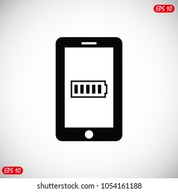 mobile smartphone icon, stock vector illustration flat design style