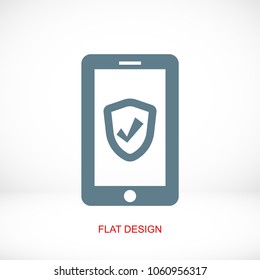 mobile smartphone icon, stock vector illustration flat design style