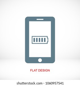 mobile smartphone icon, stock vector illustration flat design style
