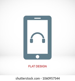 mobile smartphone icon, stock vector illustration flat design style