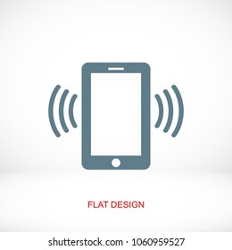 mobile smartphone icon, stock vector illustration flat design style