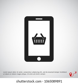 mobile smartphone icon, stock vector illustration flat design style