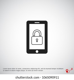 mobile smartphone icon, stock vector illustration flat design style