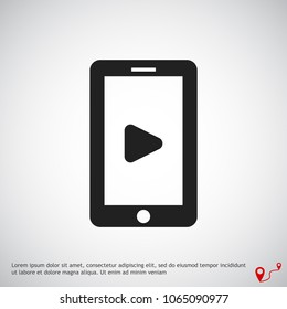 mobile smartphone icon, stock vector illustration flat design style