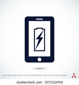 mobile smartphone icon, stock vector illustration flat design style