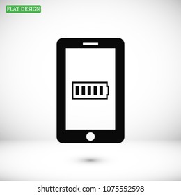 mobile smartphone icon, stock vector illustration flat design style