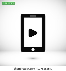 mobile smartphone icon, stock vector illustration flat design style