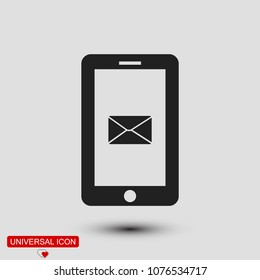 mobile smartphone icon, stock vector illustration flat design style