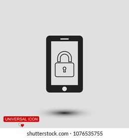 mobile smartphone icon, stock vector illustration flat design style