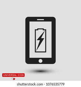 mobile smartphone icon, stock vector illustration flat design style