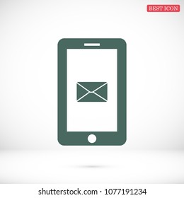 mobile smartphone icon, stock vector illustration flat design style