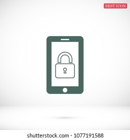 mobile smartphone icon, stock vector illustration flat design style