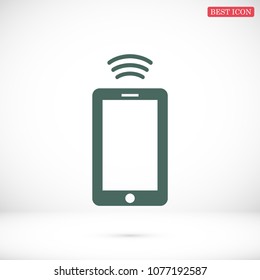 mobile smartphone icon, stock vector illustration flat design style