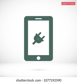 mobile smartphone icon, stock vector illustration flat design style