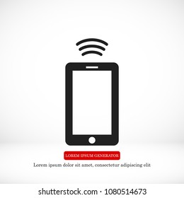 mobile smartphone icon, stock vector illustration flat design style