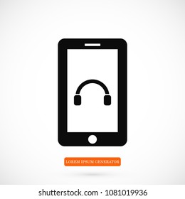 mobile smartphone icon, stock vector illustration flat design style