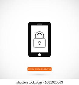 mobile smartphone icon, stock vector illustration flat design style