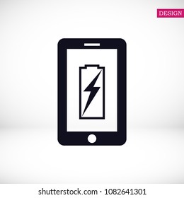 mobile smartphone icon, stock vector illustration flat design style