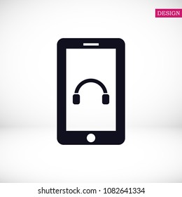 mobile smartphone icon, stock vector illustration flat design style